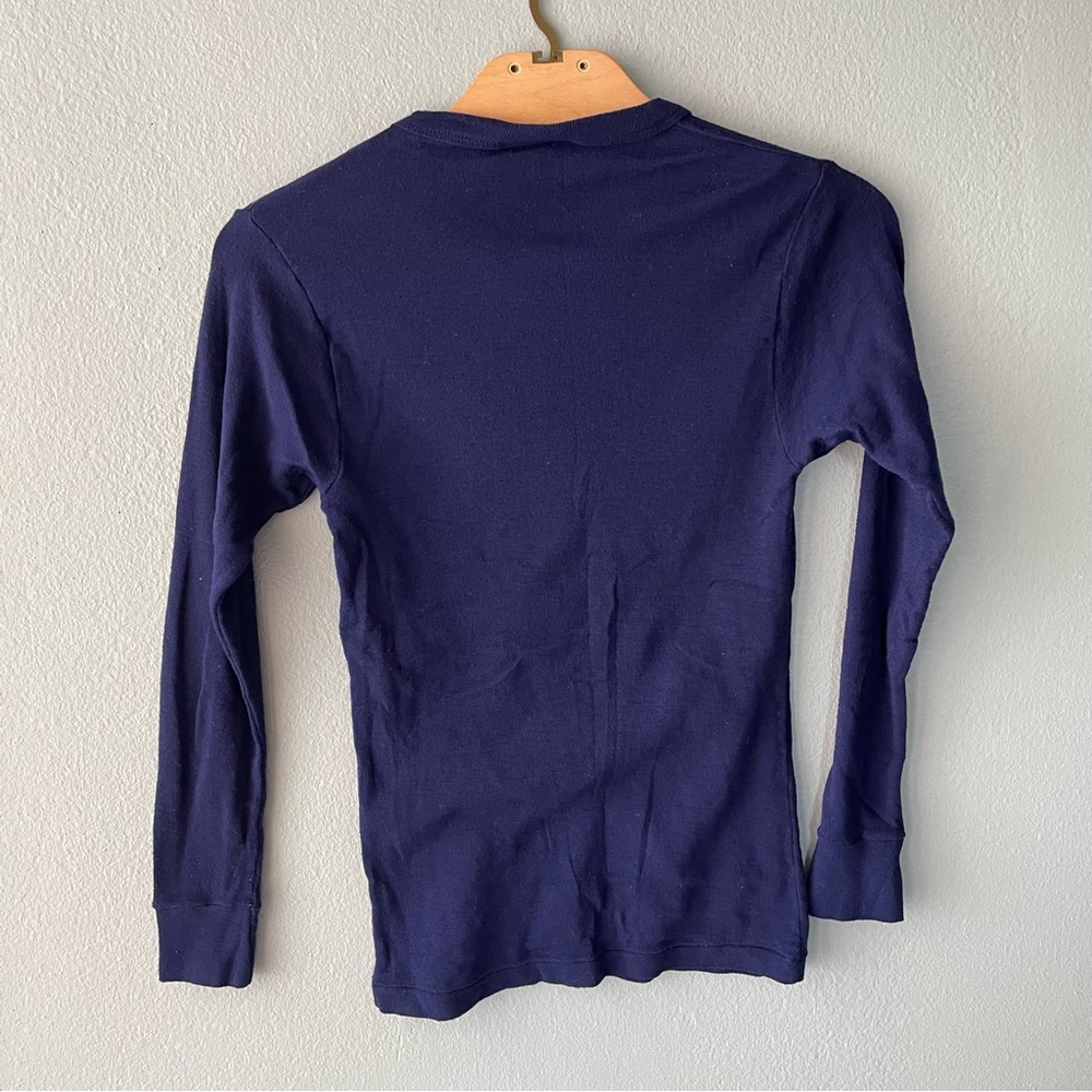 ♦️5/$15♦️ Comfort Skins | Vintage 80s 90s Blue Thermal Long-Sleeve Shirt - Picture 3 of 7